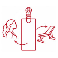 Klare Seitentrennung beim Sporthandtuch: Das GYMMONKY Logo kennzeichnet die Körperseite.